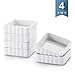 Sweese 508.001 Porcelain Ramekins 4 Ounce Creme Brulee Dish, Square, Set of 6, White