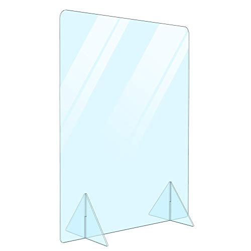 Portable Free Standing Acrylic Divider Plexiglass Desk Shield Barrier