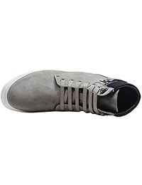 CALTO Men's Invisible Height Increasing Elevator Shoes - Nubuck Leather Lace-up Fashion Sneakers - 2.6 Inches Taller