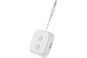 MUTSRD Premium Airplane Bluetooth 5.3 Adapter, Supports 2 AirPods or Headphones with aptX Low Latency, 3.5mm AUX Wireless Audio Transmitter for in-Flight Travel, TV, Gym, Tablets