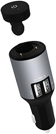 mbeat Power Tone Mini Bluetooth Earphone with Dual-port 3.1A Car Charger, Wireless Bluetooth 4.0, Hands-free Earbud, Earpiece, Plus High Power In Car USB Smart Charging Function