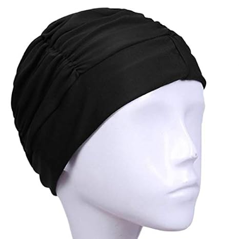 Long Hair Sports Swim Pool Hat Elastic Nylon Turban For Men