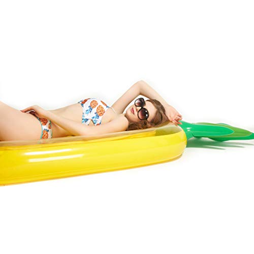 image for Inflatable Pineapple Pool Float Raft [VICKEA] Large Outdoor Swimming P
