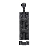Iron Surface Door Slide Bolt 5 3/8 x 1 1/2 Inch Gate Latch Black Powder Coat Finish