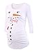 BBHoping Women's Maternity Tops 3/4 Sleeve Round Neck Classic Side Ruched Pregnancy T-Shirt