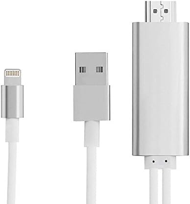 Lightning to HDMI Cable Adapter, HDMI Cable for iPhone with 6.6ft, Digital AV HDTV Adapter for iPhone iPad iPod, Lightning AV Adapter 1080P HDMI Video AV Cable Connector Converter