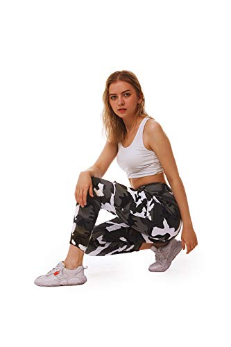 AIDEAONE-Damen-Hosen-Camouflage-High-Waist-Sport-Hosenanzug-Trainingshose