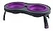 Dexas Popware for Pets Double Elevated Pet Feeder, Small, Gray/Purple