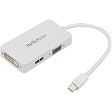 StarTech.com Travel A/V adapter: 3-in-1 Mini DisplayPort to VGA DVI or HDMI converter (White)