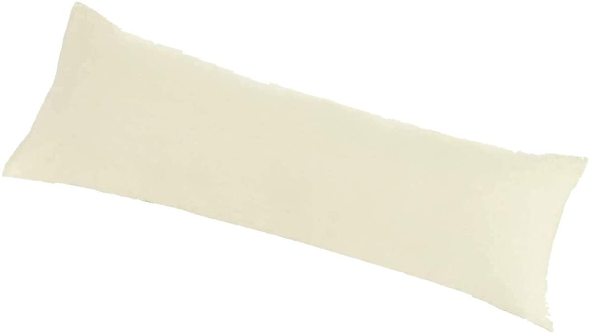 Sleep&Snuggle Long Bolster Pillowcase to Fit King 60”/ 152cm Body Pillow Neck Support Pregnancy Maternity Orthopaedic Support Comfort and Soft Case - Cream