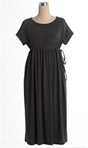 Unimommy Summer Maternity Pregnant Full-length Clothing Breastfeeding Maxi Dress (Large, Dark Gray)
