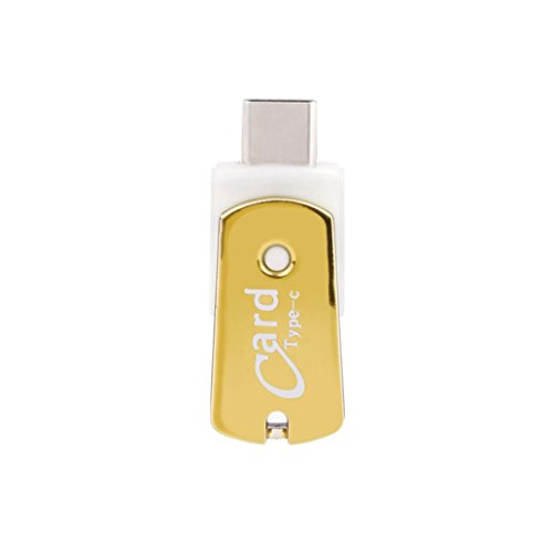 Coohole OTG Type C to USB 3.1 Micro TF Card Reader Adapter for Android Phone (yellow)