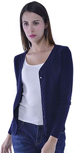 WuhouPro Womens Button Down Long Sleeve Knit Cardigan Sweater