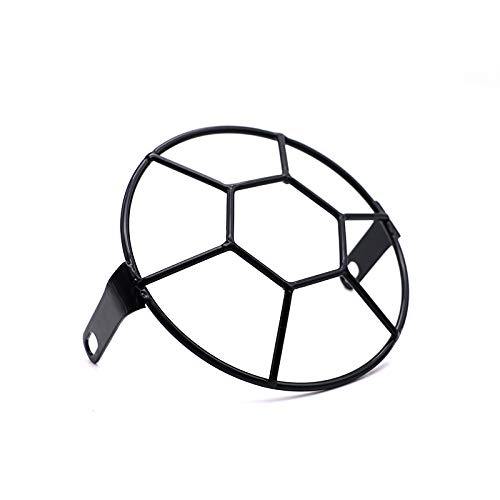 Side Mount Headlight Metal Football Mask Cover Cafe Racer Bike Cruiser Custom VT