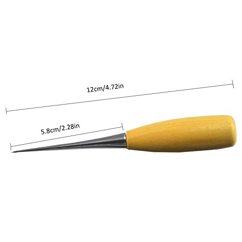 Leather Repair Round Solid Tool Sustainable Home Use Sharp Edge Lightweight and Portable Wood Handle Scratch Awl Tool Pin Punching - Thumbnail 3