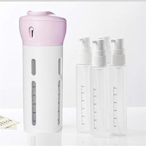 Xinfang UKXIN 4-In-1 Portable Travel Bottle, 40Ml / 4 Piece Transparent Leak-Proof Refillable Travel Container, Dispenser Accessory Kit For Shampoo Conditioner Lotion Shower Gel(Pink)