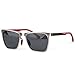 Polarized Sunglasses For Men Brushed Stainless Frame Rubber Legs with Carbon Fiber Arm,Light Weight