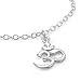 925 Sterling Silver Yoga Om, Ohm, Aum, Sanskrit Charm Bracelet