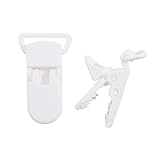 Oldhill 20-Pack Plastic Pacifier Clips for DIY Pacifier, Binky, Dummy, Bib, Toy Holder, Suspender Clips (White)