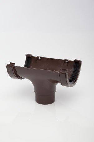 POLYPIPE RR105 Brown Running Outlet for 112mm Half Round guttering System