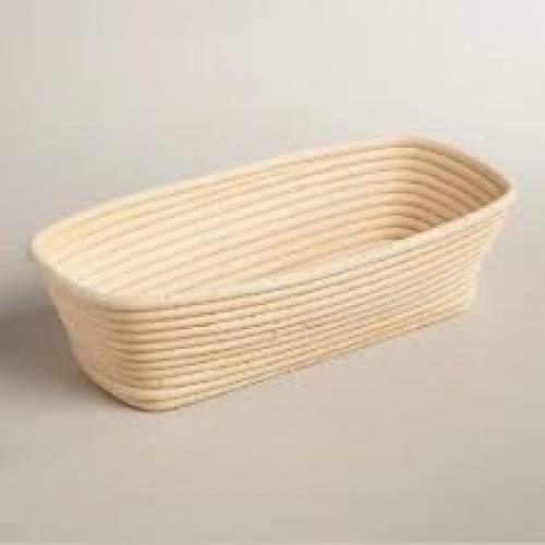 Basket Bread Banneton Proofing (12 Inch) + Free Cloth Liner (Natural Cane Rectangle Shape, 30.5x14.5x8 cm)