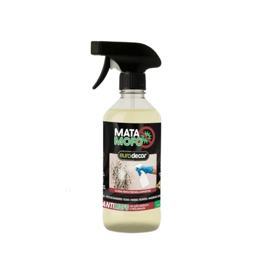 Mata Mofo Eurodecor 1 Litro - Alto Rendimento de 40m² Contra o Mofo e Bolor. Solução Preventiva Pronta para Uso em Pisos, Rejuntes e Paredes. Garanta um Ambiente Limpo e Saudável.