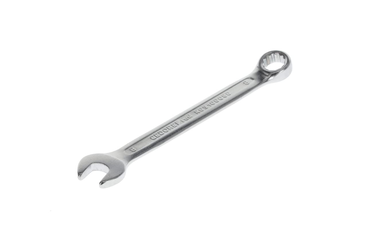 GEDORE Red Combination Spanner SW 8 mm Matt Satin Finish Chrome Vanadium Steel Silver