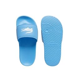 Lacoste Women's Serve Slide, Light Blue Croc, 6