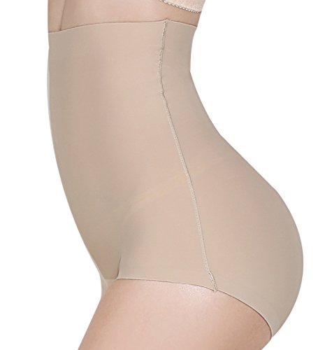 Everbellus High Waist Tummy Control Shapewear for Women Sexy Shaping Panties Beige X-Large