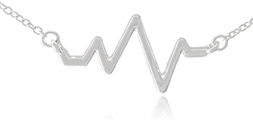COS (TM) Heart Beat Pulse Plated Necklace (Silver Plated)