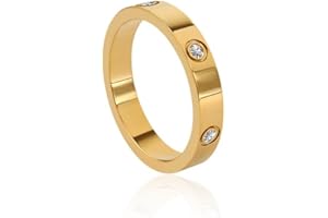 CUTEPUL Love Friendship Ring 18K Gold White Gold Rose Silver Plated Cubic Zirconia Titanium Steel Stainless Steel Commitment Ring Wedding Girl Jewelry Valentine's Day Sisters Friends Birthday Gift Ladies