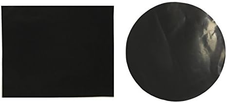 Midream BBQ Grill Mats Non-Stick Ultra-thick Heat Resistan Baking Mat for Barbecue Gas Charcoal Electric Grill, Microwave Toaster Oven Smoker (Black Round and Rectangle,Pack of 4)
