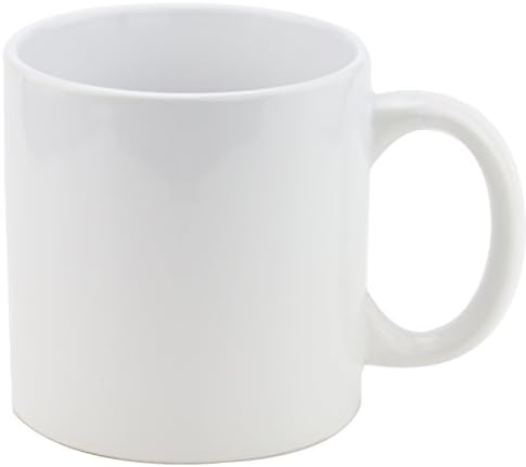 FINEST HOMEWARE White Porcelain Coffee Mugs Kit with Handle Pure Milk Tea Coffee Cups Reusable Plain Cups Elegant Christmas Gifts(Set of 6pcs,12oz Each)