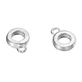 HooAMI 925 Sterling Silver Bail Pendant Charm Connector Cord Ring For European Charms 5pcs