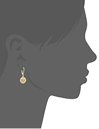 Aretes colgantes con palanca atrás. Bola de filigrana chapado en plata fina