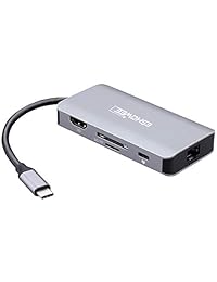 ESHOWEE USB C Hub, 7 en 1 USB C Adaptador Puerto Ethernet, 4K HDMI, Lector de tarjetas TF   SD, Tipo C de carga, 2 puertos USB 3.0 para MacBook Pro 2016 2017, ChromeBook, XPS Más dispositivos USB de tipo C, Espacio gris