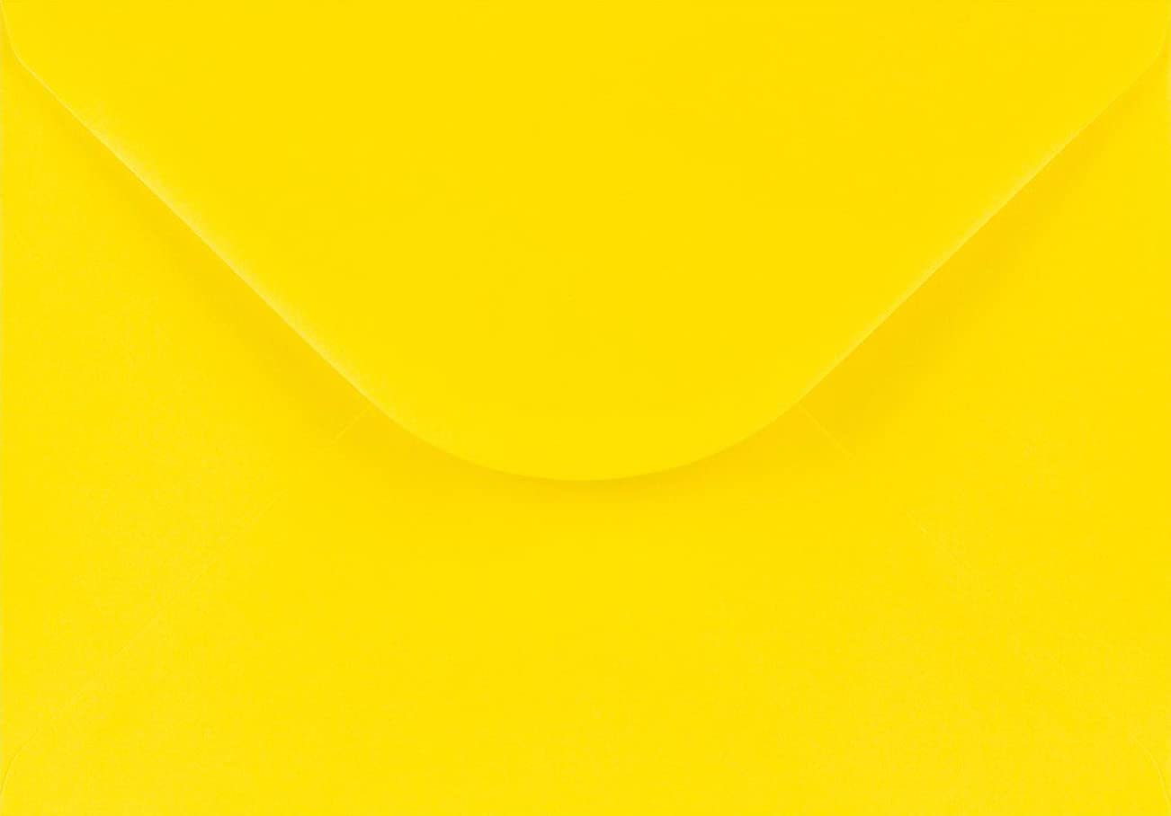 5" x 7" (133x184mm) Coloured Envelopes for Greeting Cards Wedding Invitations & Crafts Pack of 50 (Yellow)