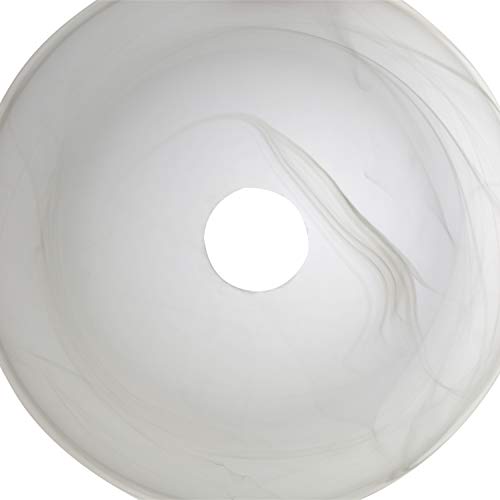White Glass Shade Replacement for Floor Lamp Alabaster Glass Bowl Shade - (White Marble)