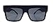 Retro Square Flat Top Black Thick Frame Dark Lenses Large Sunglasses ZZ Top