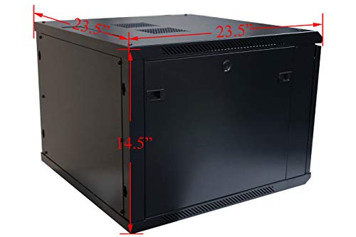 6U Professional Wall Mount Network Server Cabinet Enclosure 19-Inch Server Network Rack Black - Thumbnail 5