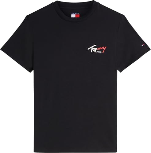 Herren T-Shirt Kurzarm Slim Sign Chest mit Logo, Schwarz (Black), XL