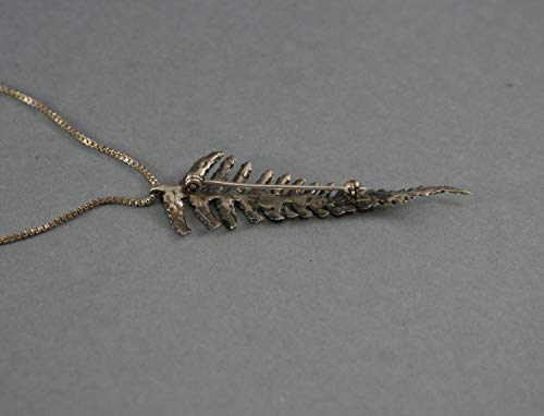 chaujewl Maidenhair Fern Necklace or Brooch,Fiddlehead Fern Pendant,Fern Leaf Pendant Gypsy Nature Pendant