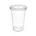 Glotoch Daily Party Disposable Plastic Cups with Flat Lids, Clear Drinking PET Cups for Boba, Smoothie, Iced Coffee (24 oz, 100 Count)