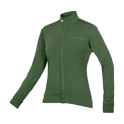 Endura Damen Xtract Roubaix Langarmtrikot für Damen | Wasserabweisend | Feuchtigkeitsableitend | Reflektierende Besätze Trikot, Machair-Grün, L