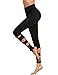 SweatyRocks Women Legging Cutout Tie Cuff Slim Yoga Pants Jogger Workout Tights, Black, Large