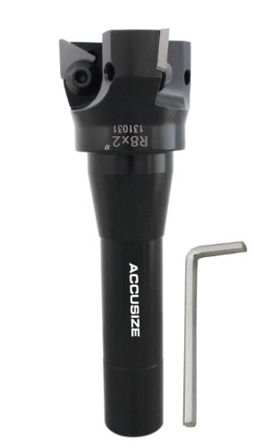 Accusize Tools - 2" Carbide Indexable End Mills, R8 Shank, with 3 TPG32 Inserts, 0046-0916