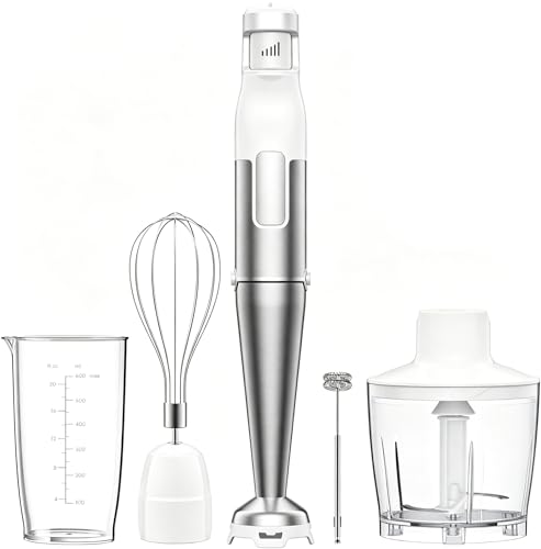 Stabmixer Set 5 in 1, 1100W Pürierstab Elektrisch, Edelstahl Hand Blender