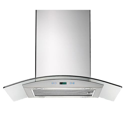 PROLINE 30-Inch Island Range Hood, Ducted, 600 CFM, Stainless Steel, LED Lights, ULTRA-QUIET Blower Motor, 6 Speed, 3-Year Warranty, Dishwasher-Safe Filters, PLFI 544.30, Kitchen Hood