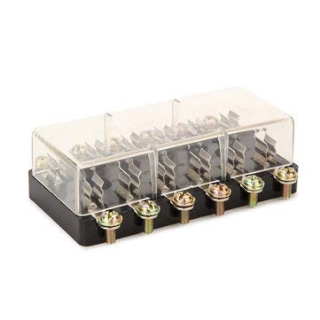 Interior Parts Car Fuses - 6 Way Car Auto Circuit Fuse Box Holder & JSO Tube Fuse Holder Waterproof - 1 x 6 Way Fuse Box\/Holder