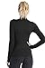 NIKIBIKI Women Seamless Long Sleeve Mock Neck Top, Made in U.S.A, One Size (Black)